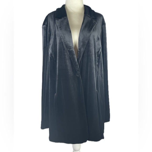 J. Jill Jackets & Blazers - J Jill Wearever Collection Velour Black Blazer Size XL